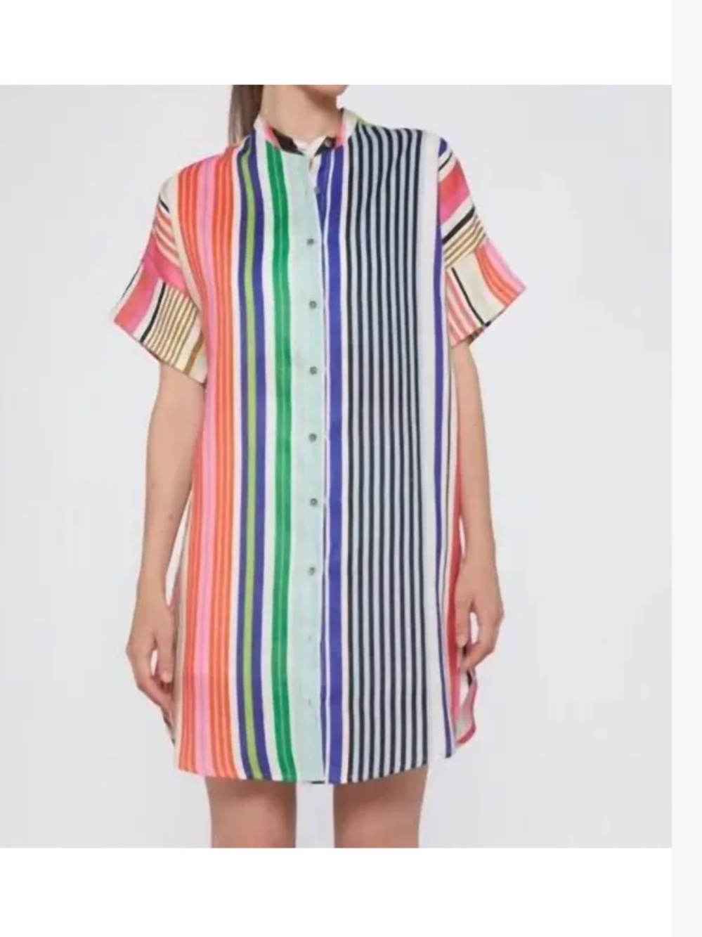 Vilagallo Harper Stripe Linen Dress.